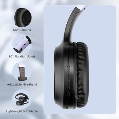 FAAEAL Bluetooth Noise-canceling Headphones Over Ear,68 Hours Playtime Wireless Headphones with Mic,Foldable Lightweight Headset with Deep Bass,HiFi Stereo Sound for Travel Work Cellphone - style: Wireless Bluetooth