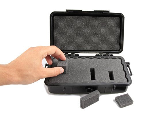 CASEMATIX 9.5" Waterproof Small Hard Case with Customizable Foam for Portable Electronics, Tools and Accessories - Hard Shell Small Plastic Case with Pre-Diced Travel Case Foam Interior - size: 9.5"