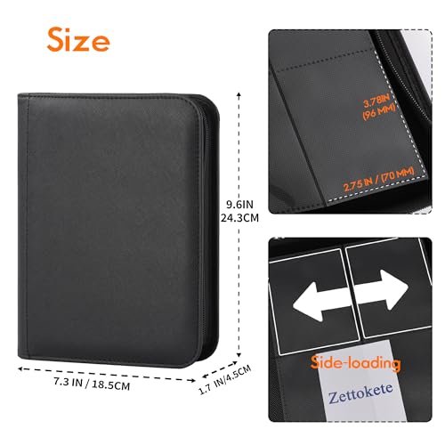 4 Pocket Trading Card Binder, Ringless Card Binder with Zipper for TCG and Sport Cards Collections, Holds 160 Cards with Side-Loading Pages, Red - color: 2.Red - 4 Pocket - 160 Slots