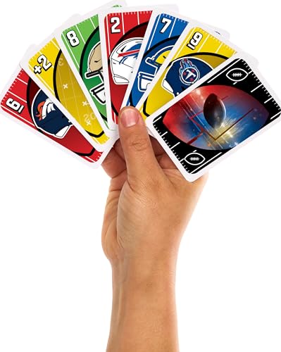 Mattel Games UNO NFL Card Game with Storage Tin, Ages 7+ | With NFL Team Logos & Special Rules for Kids, Teens & Family Game Night, Ages 7+, 2-10 Players (Amazon Exclusive) - style: UNO NFL