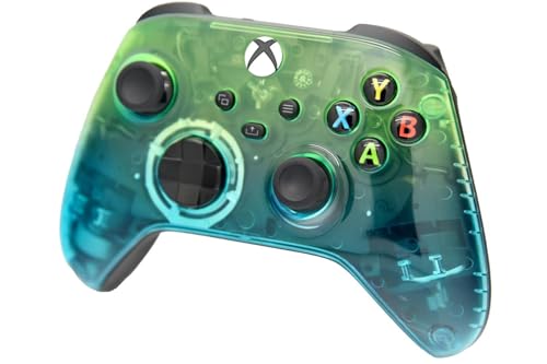 Wireless Custom Controller Compatible with PC, Windows 10+, Series X/S & One (Series X/S Clear Green & Blue) - color: Series X/S Clear Green & Blue