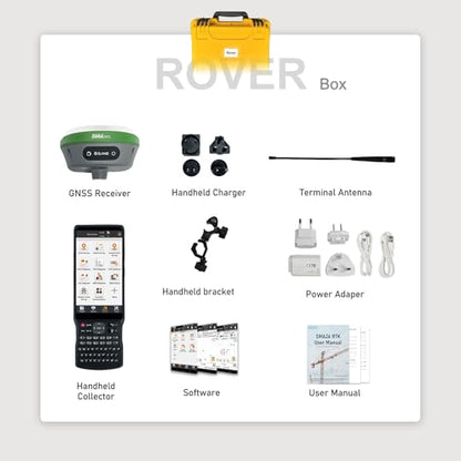 SMA26 Pro Rover RTK GNSS Surveying System with Handheld Collector, GNSS Receiver, Tilt Compensation, 4G/WiFi/Bluetooth, IP67 Waterproof, Ideal for Land, Construction&Forestry Survey(exclude Pole) - style: SMA26 Pro Rover