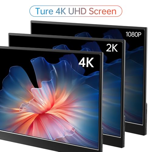 MNN 4K Portable Monitor 15.6" 3840x2160 UHD USB-C HDMI Laptop Monitor, 100% Adobe RGB IPS Computer Gaming Display HDR w/Speakers & Smart Cover,for Laptop Xbox PS5 Switch PC Phone | 15.6" 4K UHD IPS 100% Adobe RGB HDR, USB-C/HDMI, speakers+smart cover, for