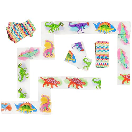 eeBoo Floor Head to Toe Dominoes - Dinosaurs 28 Piece Matching Game, Colorful Dinosaur Tiles, Screen-Free Fun for Kids Ages 3 and up - style: Dinosaur