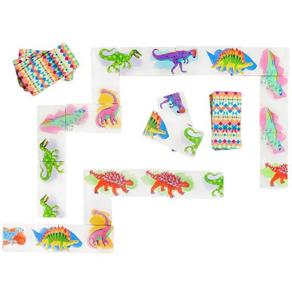 eeBoo Floor Head to Toe Dominoes - Dinosaurs 28 Piece Matching Game, Colorful Dinosaur Tiles, Screen-Free Fun for Kids Ages 3 and up - style: Dinosaur