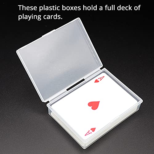 SOSOHOME 6 Pack Playing Card Deck Boxes Fits Baseball Trading Cards, Gaming Cards, Empty Plastic Storage Box, Snaps Closed