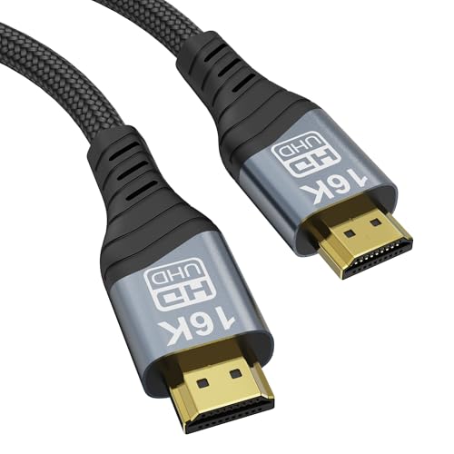 8K 10K 16K HDMI2.2 Cable , 96Gbps Ultra High Speed HDMI2.2 Cable 16K@30Hz 10K120Hz 8K@60Hz 4K@240Hz Cord, HDCP 2.3 & HDR10 eARC for Compatible with PS5/Xbox /Roku TV/Gaming PC/Blu-ra (HDMI2.2 16K 1M) - size: HDMI2.2 16K 1M