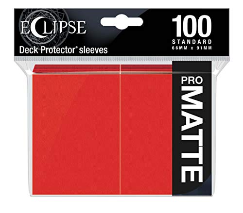 Ultra Pro E-15616 Eclipse Standard Matte Sleeves 100 Pack-Apple Red - color: Apple Red