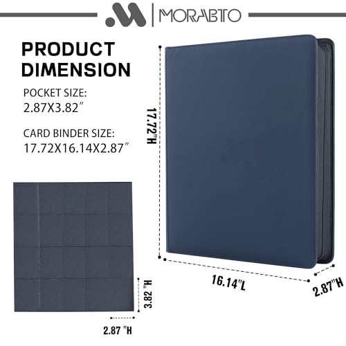 Card Binder 20 Pocket,Trading Card Binder Holds up to 2000 Cards with 50 Sleeves,Zipper Card Holder Album Compatible with TCG Card/Game Cards/Sports Card - color: Dark Blue, size: 20 Pocket 2000