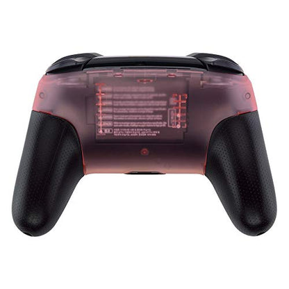 eXtremeRate Cherry Pink Faceplate and Backplate for Nintendo Switch Pro Controller, DIY Replacement Shell Housing Case for Nintendo Switch Pro - Controller NOT Included - color: Clear Cherry Pink