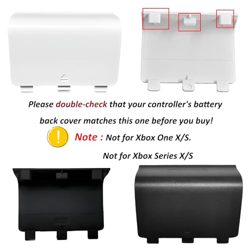 4 Pcs Battery Back Cover for Xbox One/One S/One X Controller[NOT for Xbox Series X/S],Battery Back Shell Covers,Replacement Battery Cover Door Compatible with Xbox One(Black&White) - color: 2 Blacke+2 White