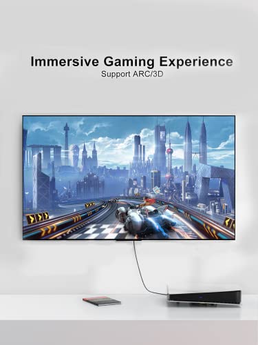 CableCreation 4K HDMI Cable 6ft Down Angle 90 Degree Right Angle, Support 4K@60Hz Ultra HD 3D Video, Male to Male Black HDMI Cable for TV, PC, Gaming and More - size: 6FT, style: Down Angle