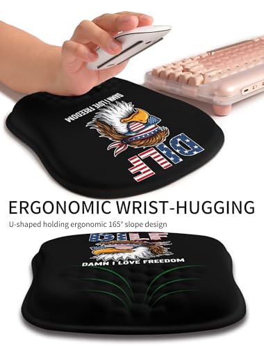 Hokafenle Ergonomic Wrist-Hugging Mouse Pad Wrist Support, U-Shaped Holding Wrist Rest Mousepad for Carpal Tunnel Pain Relief with Cushioned Memory Foam Slope Massage Bulge (Classic 10.2x8.3 in,DILF) - color: Dilf
