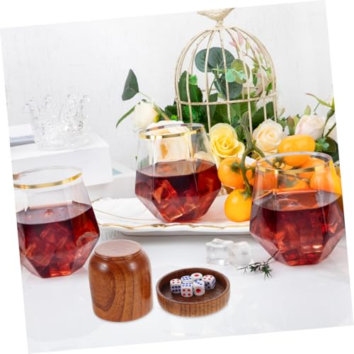 Hemoton Real Wood Dice Cups Shaker Lid Dices Cups Covers Dices Shaker Lid for Bar Ktv Party Games Dice Supplies