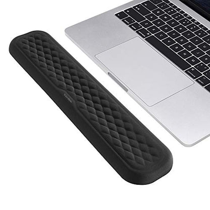 Vaydeer 60%-75% Keyboard Wrist Rest, Memory Foam Hand Rest Support Pad Padded for Office, Computer, Laptop, Mac Typing and Wrist Pain Relief and Repair(14.17inch,Black) - size: Medium