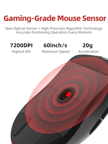 Wired Gaming Mouse for Computer and Laptop, 7200 DPI, RGB, Wired Optical Mouse with 6 Buttons & 4 Light Modes, USB Corded Mouse, Right or Left Hand Use - Black Computer Accessories【X4 Model】