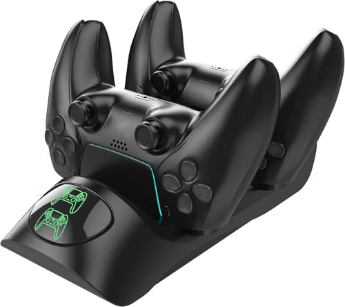 UKELALA Charger Dock for Ploystation 5 Controller Charging Station with Type C Charger Cord,Fast Charging Station Dock for Dual Ploystation 5 Controllers