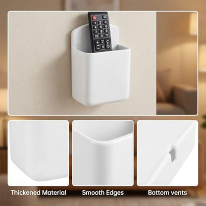 2 PCS Remote Control Holder Wall Mount, TV Remote Control Holder, Self Adhesive Pen Holder Organizers and Accessories for Home Office School (4, White-4Pcs) - color: Set of 4-White