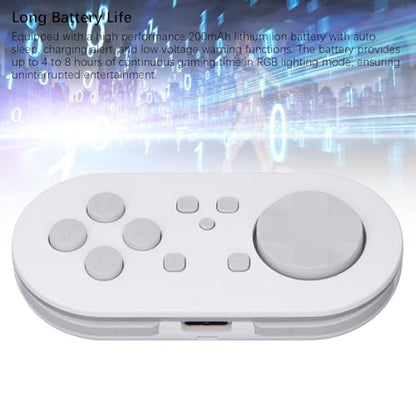 Controller, Portable Controller Enhance Learning ompatible for for Wins for Android for OS X for IOS, 14 RGB Lighting Effects, ABS Material (White) [video game]