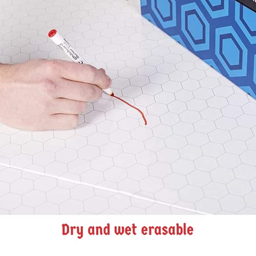 Hexers XL Role-Playing Game Board, Vinyl Mat Alternative Compatible with Dungeons and Dragons DND, Pathfinder, RPG, 44 inches on 34 inches with 1 inch Squares and Hexes, Foldable and Dry Erase