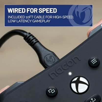 NACON Evol-X Pro Wired Controller Officially Licensed for Xbox Series X|S, Xbox One, and PC - Mappable Back Buttons -Dual Vibration Motors -3.5mm Audio Jack - Soft-Touch Black