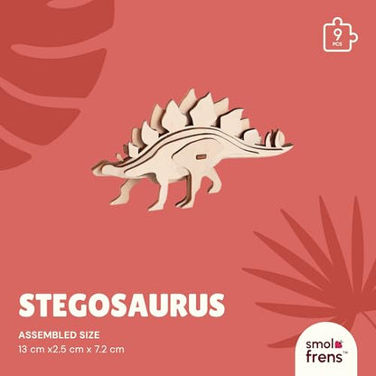 3D Wooden Puzzles for Ages 8+, 4 Pack Dinosaur Puzzles, FSC-Certified Wood, Plastic-Free Toy, STEM Kit for Kids Teens Adults, Wood Craft Model Kit, Individually Wrapped Party Favors - Jurassic Frens - color: Jurassic Frens