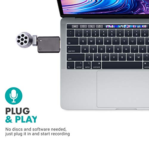 Movo DOM2-USB Mini Omnidirectional USB Laptop Microphone for Computer or MacBook - Laptop Mic for PC and Mac - Desktop Microphone with Case for Streaming, Zoom Meetings, and More