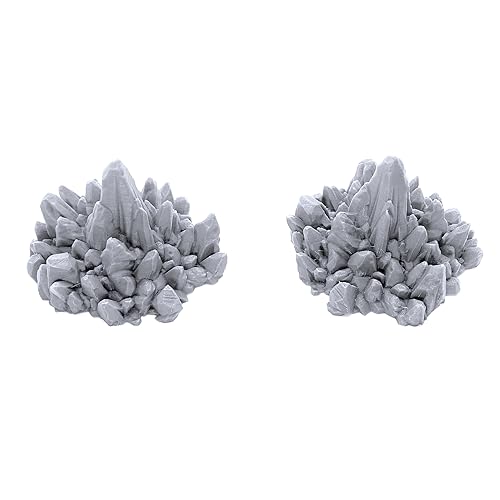 EnderToys Rocks with Crystal Clusters - DND Terrain Compatible with Dungeons and Dragons, 28mm Miniature Wargaming, Tabletop RPGs, Wargame Scenery