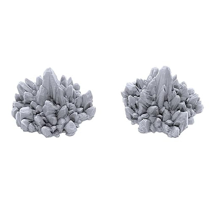 EnderToys Rocks with Crystal Clusters - DND Terrain Compatible with Dungeons and Dragons, 28mm Miniature Wargaming, Tabletop RPGs, Wargame Scenery