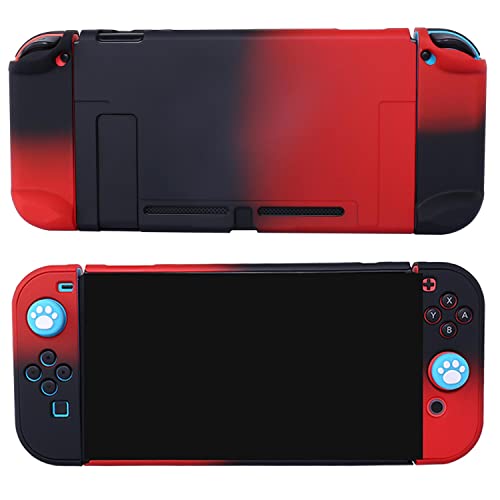 Dockable Case for Nintendo Switch - COMCOOL 3 in 1 Protective Cover Case for Nintendo Switch and Joy-Con Controller with Screen Protector - Red Black - color: Red Black