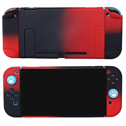 Dockable Case for Nintendo Switch - COMCOOL 3 in 1 Protective Cover Case for Nintendo Switch and Joy-Con Controller with Screen Protector - Red Black - color: Red Black