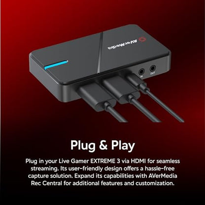 AVerMedia 4K Capture Card for Streaming,1440p120 Video Capture Device for PS5/Pro, Xbox Series X/S, Nintendo Switch, PC, compatible with Twitch, OBS, Windows, Mac - GC551G2 Live Gamer Extreme 3 - size: 4K - GC551G2 (Black)