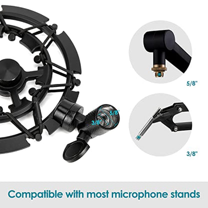 Blue Yeti Shock Mount, Alloy Shockmount Reduces Vibration Noise Matching Mic Boom Arm, Compatible for Blue Yeti and Yeti Pro Microphone by YOUSHARES - color: Shock Mount