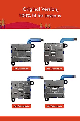 Joycon Joystick Replacement Kit( 48 in one), Switch Joystick Replacement for Switch/ Switch Lite/ Switch OLED, Include 4 Thumbsticks, 4 Metal Buckles, 2 Screwdrivers, Pry Tool, 12 Thumbstick Grips