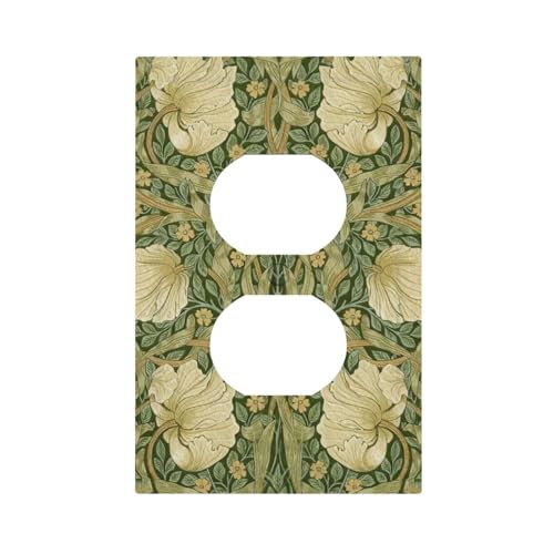 Decorative Outlet Covers William Morris Floral Pattern Vintage Art Nouveau Botanical 1 Gang Duplex Light Switch Cover Plate Unique Wall Plates Switch Plate Cover Bathroom Kitchen Home Decor - color: William Morris, size: 1 Gang Duplex