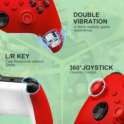 NINIFEI For Xbox One Controller,Wireless Gaming Xbox Controller | Compatible with Xbox Series X|S, Xbox One, Windows PC,Red - color: red
