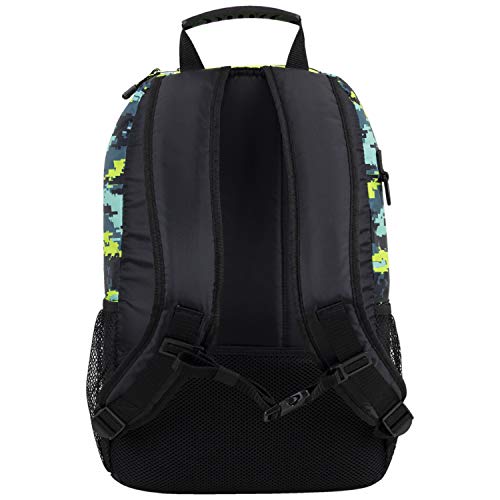 Eastsport Travel Skateboard Backpack Double Strap Laptop Bag Multi-Sport Design for Men and Women, Neon Yellow Blue Static Camo Black - color: Neon Yellow/Blue Static Camo/Black