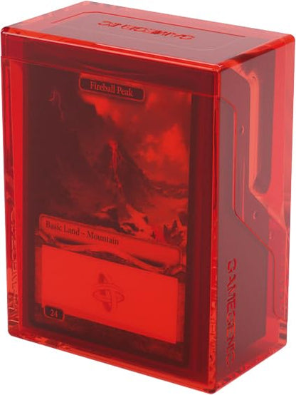 Gamegenic Bastion 50+ XL Deck Box - Compact, Secure, and Perfectly Organized for Your Trading Cards! Safely Protects 50+ Double-Sleeved Cards, White Color, Made - color: Red