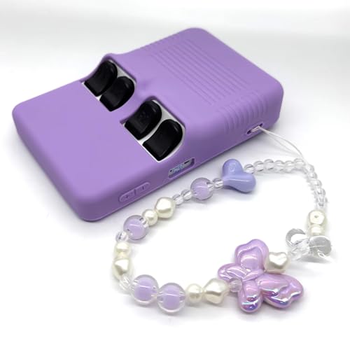 Silicone Case for R36S Handheld Game Console Protective Case with Lanyard Button Cover Accessory for Gift (Purple) - color: purple