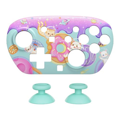 eXtremeRate DIY Replacement Faceplate Shell for Nintendo Switch 2 Pro Controller, Custom Front Housing Case, Thumbsticks and Screwdriver Tools for Switch 2 Pro Controller - Donut Odyssey - color: Donut Odyssey