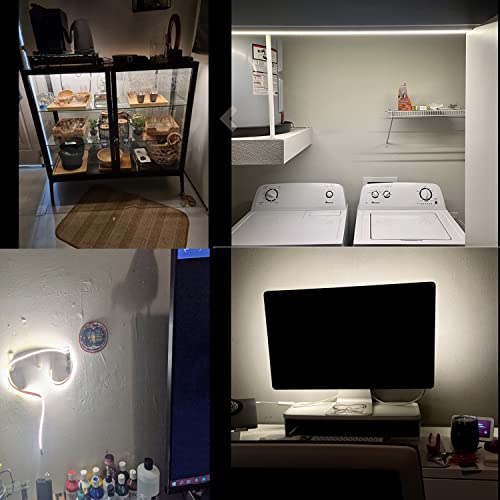 dephen 5V USB LED Light Strip 4.9ft, 4000K Daylight Under Cabinet Lighting | Soft Dotless COB String, Flexible and Cuttable, CRI 90, Sticky Plug in Tape for TV Backlight, Mirror, Bedroom, Computer, DIY - size: 4.92ft-4000K-USB