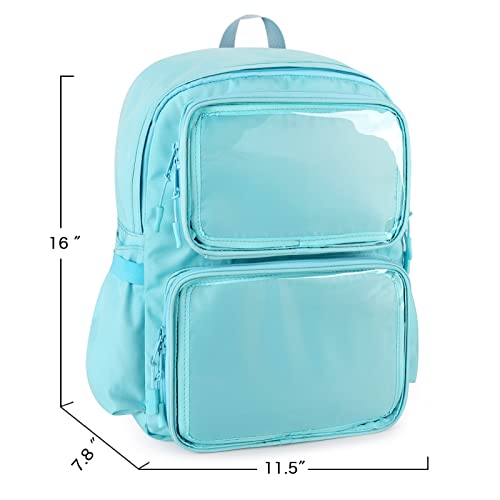STEAMEDBUN Ita Bag Backpack with insert Pin Display Backpack for School Anime Cosplay - color: Blue