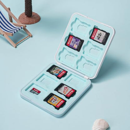 GeekShare Switch Game Card Case Compatible with Switch 2 (2025), Portable Game Holder Cartridge Case for NS 2, Card Storage Shell with 12 Game Card Slots - Shark Party - size: For Switch 2/Switch/OLED/Switch Lite