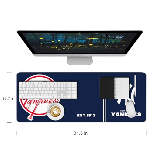 Baseball Mouse Pad Extended Large Gaming Desk Pad 31.5 x 11.8 Inch, XL Mousepad Topographic Mouse Pad with Anti-Slip Rubber Base for New York Home Office - color: M-new York Y