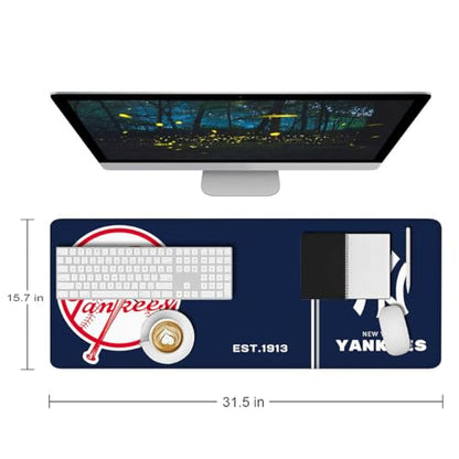 Baseball Mouse Pad Extended Large Gaming Desk Pad 31.5 x 11.8 Inch, XL Mousepad Topographic Mouse Pad with Anti-Slip Rubber Base for New York Home Office - color: M-new York Y