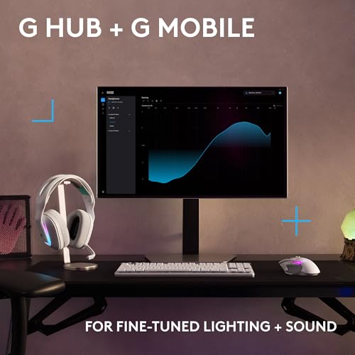 Logitech G522 Lightspeed Wireless Gaming Headset - White | For PC, 2.4 GHz, Bluetooth & USB-C , <60 Hr Battery, 48 kHz/24 bit Audio, Detachable 48 kHz/16 bit Blue VO!CE Mic, RGB - color: White