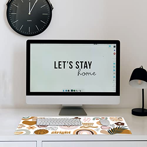 iCasso Desk Mat,Large Gaming Mouse Pad,XXL Desk Pad,Sticker | Stable Rubber Base Mousepad with Stitched Edges,Computer Keyboard Mat for Work Office Home - color: Sticker