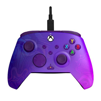 PDP Rematch Enhanced Wired Gaming Controller for Xbox Series X|S & Xbox One | Licensed for Xbox & PC, 2 Mappable Back Buttons, Adjustable Triggers, Audio Controls, Companion App, Gamepad, Purple Fade - color: Purple Fade, style: Controller