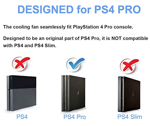 Linkhood Cooling Fan for PS4 PRO, USB External Cooler 5 Fan Turbo Temperature Control Cooling Fans for Sony PlayStation Pro Gaming Console