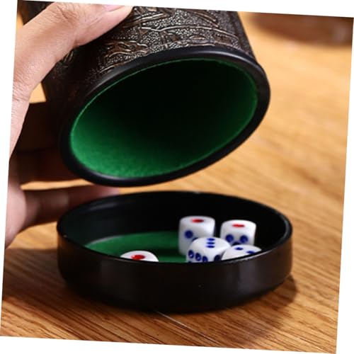 Hemoton 5pcs Suede Leather Chassis Dice Cup Lid Cup Lid for Party Game Supplies
